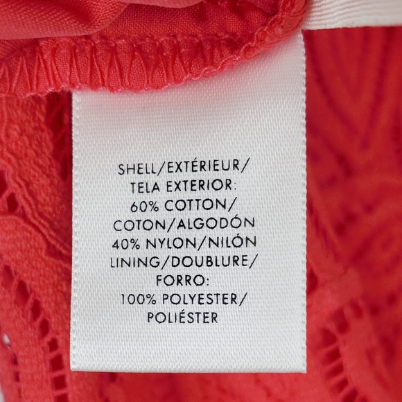 Ann Taylor Flutter Sleeve Coral Lace Shift Dress Size 0P NWT - Picture 9 of 11